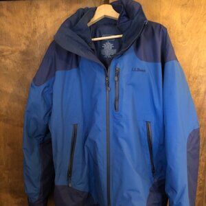 LL Bean Soft Shell  Ski Jacket Coat  Mens L  Two-Tone  Blue Two Piece